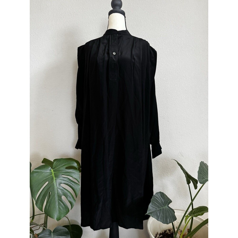 Vintage Carole Little Saint-Tropez West 100% Silk Black Tunic Dress Size 10